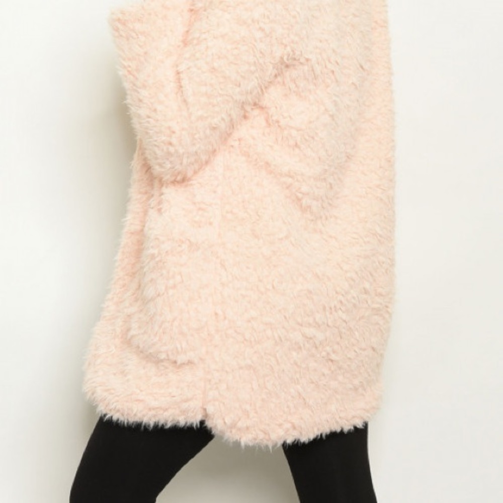 Longline Vegan Faux Fur Shaggy Sherpa Teddy Coat - Picture 4 of 8